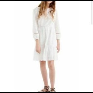Jcrew NWT white eyelet dress with sleeves
